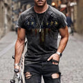 Vintage USA flag print O-neck short sleeve t-shirt for men in slim fit, mesh cloth, available up to 3XL
