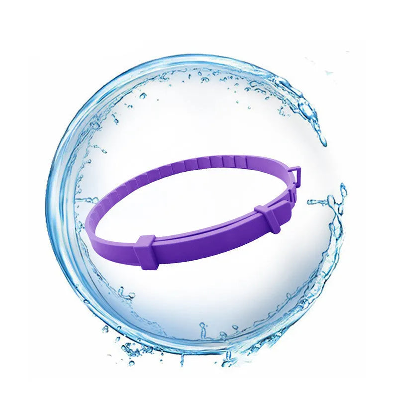 Purple cat calming collar 38cm adjustable hypoallergenic recycled plastic with leather case