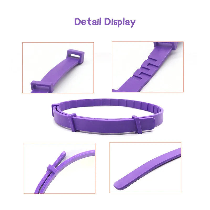 Purple cat calming collar 38cm adjustable hypoallergenic recycled plastic with leather case