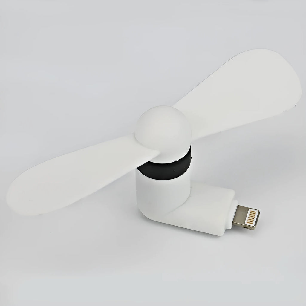 Portable mobile phone mini fan compatible with iPhone and Android in six colour options