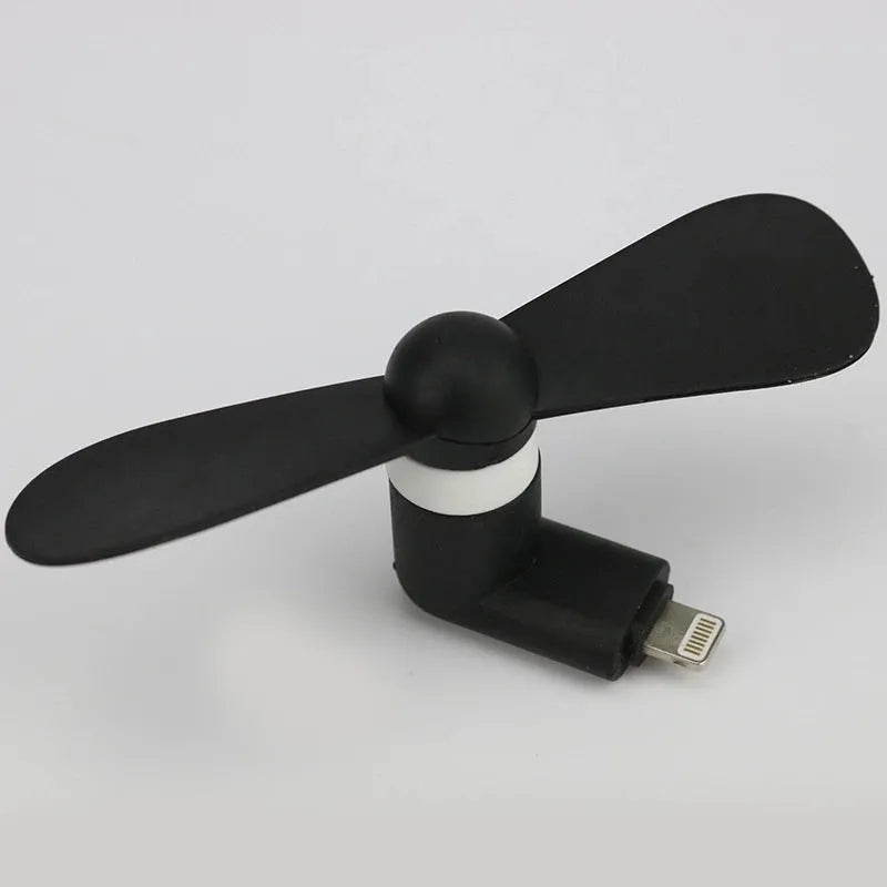Portable mobile phone mini fan compatible with iPhone and Android in six colour options