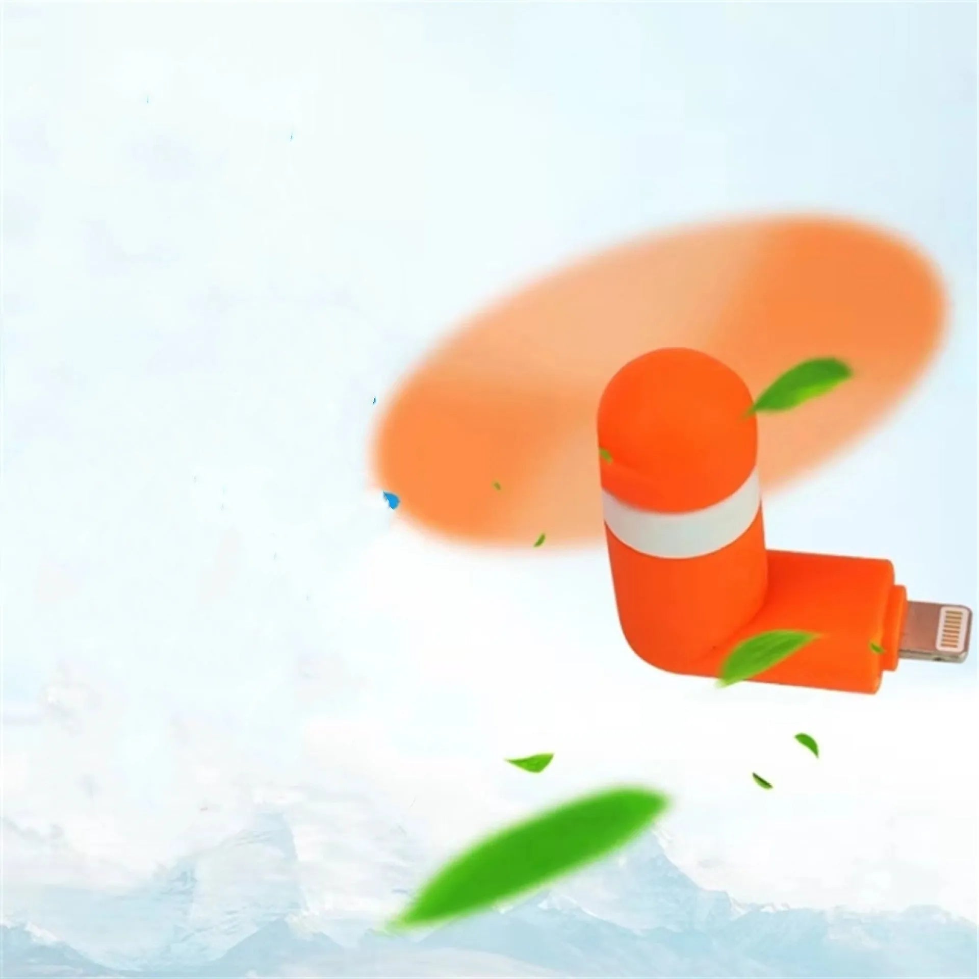 Portable mobile phone mini fan compatible with iPhone and Android in six colour options