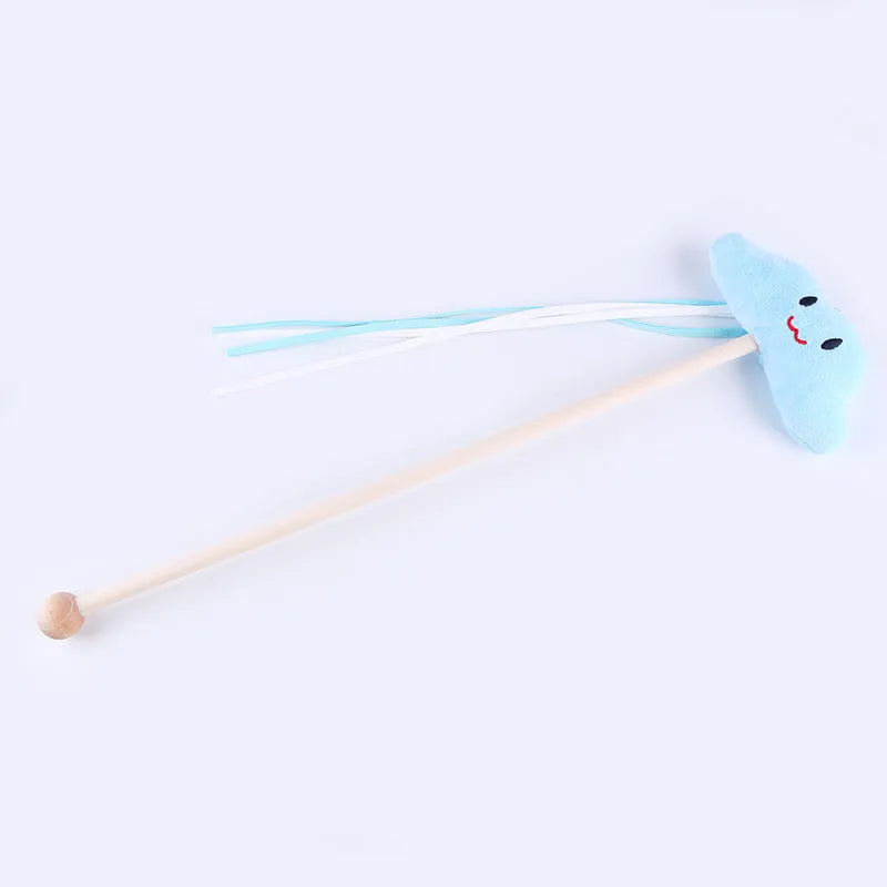 Cat feather bell mouse toy with cotton rope and bell, style option Moon