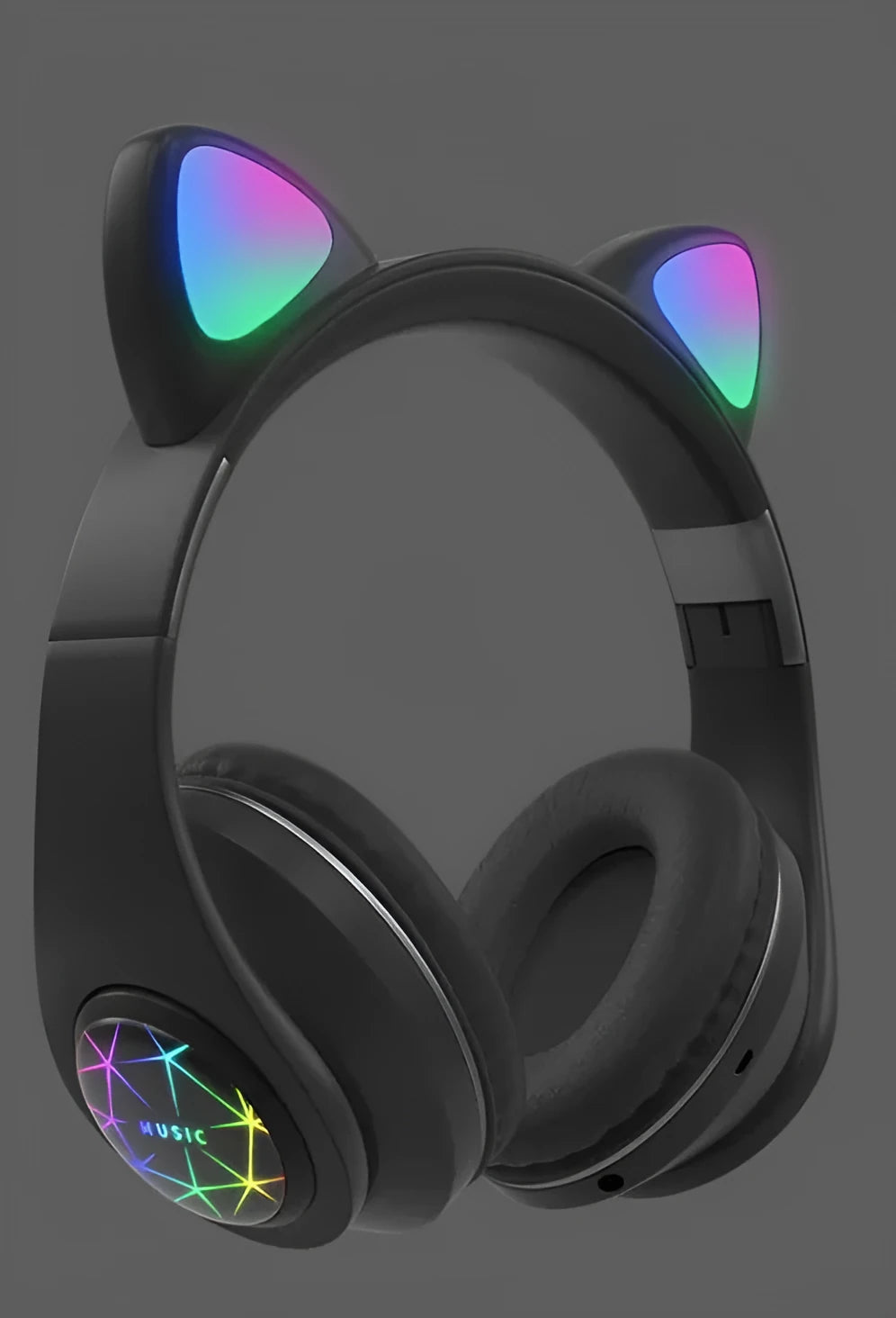 Cat ear style Bluetooth wireless headset on display, shown in a colour option such as pink or black.