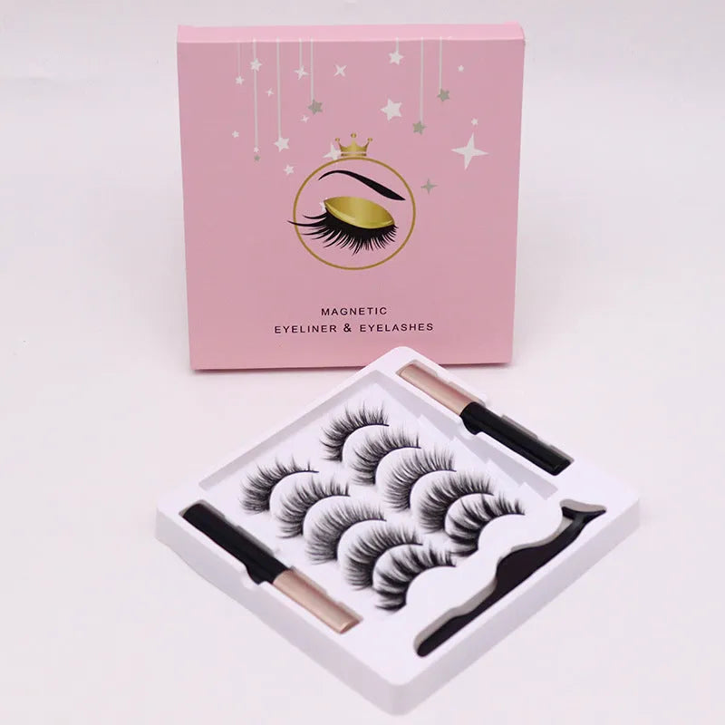 Magnetic false eyelashes and eyeliner set in colour 003 with 5-magnet adhesive