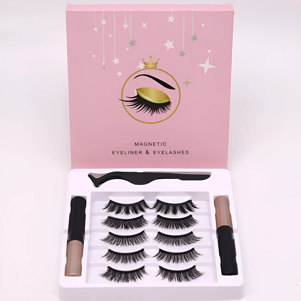 Magnetic false eyelashes and eyeliner set in colour 003 with 5-magnet adhesive