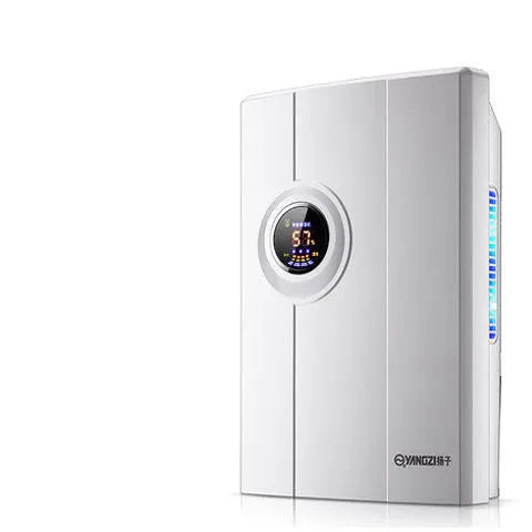 White portable household dehumidifier with 2.2 litre tank and electronic control