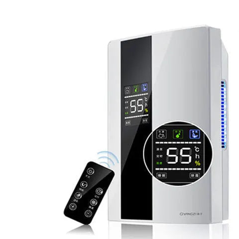 White portable household dehumidifier with 2.2 litre tank and electronic control