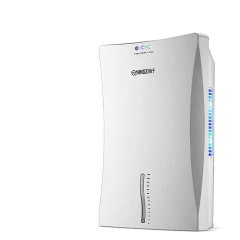 White portable household dehumidifier with 2.2 litre tank and electronic control