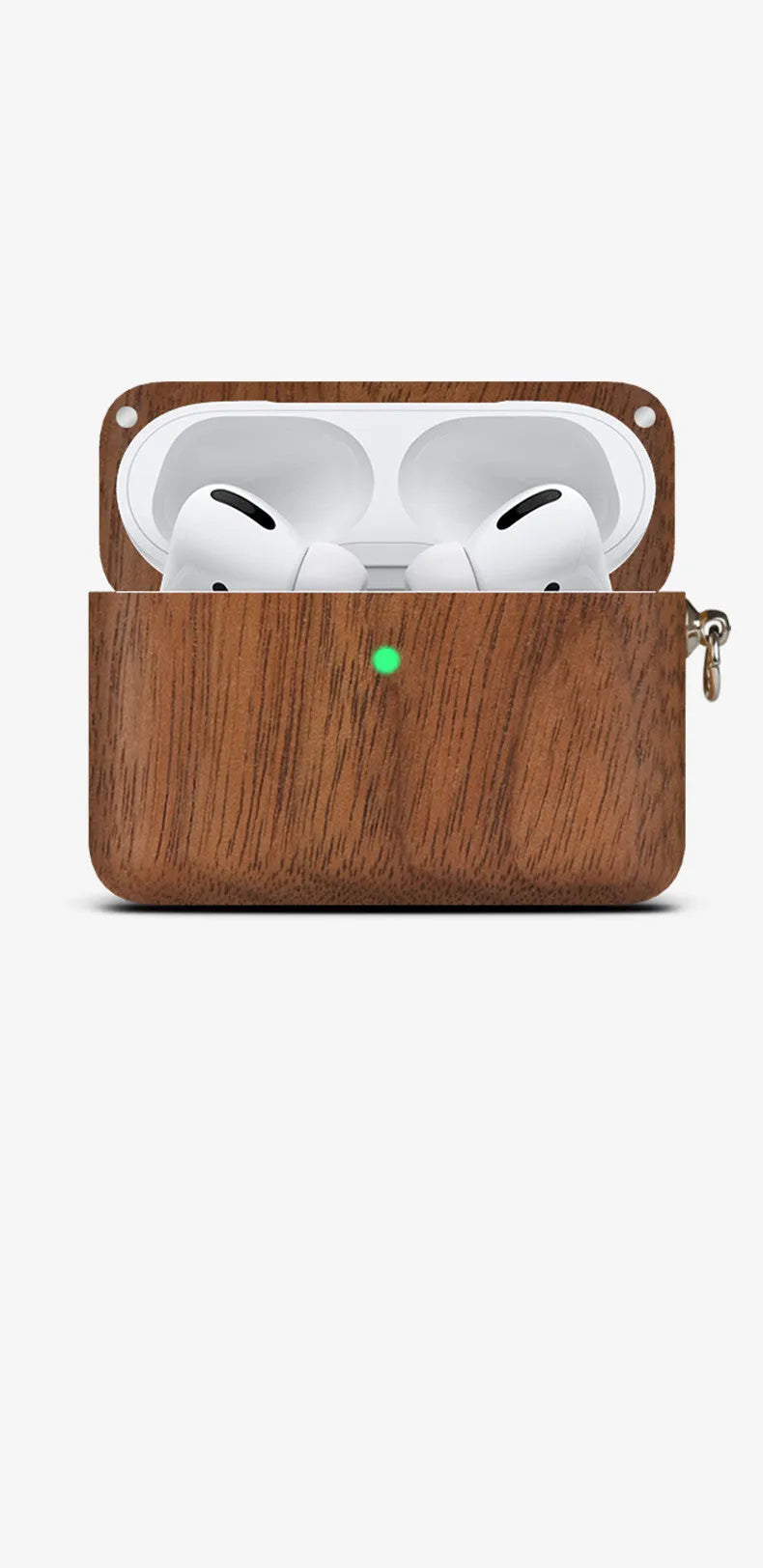 Solid wood Bluetooth earphone sleeve case in bamboo, cherry, huali, maple or walnut with lanyard option.
