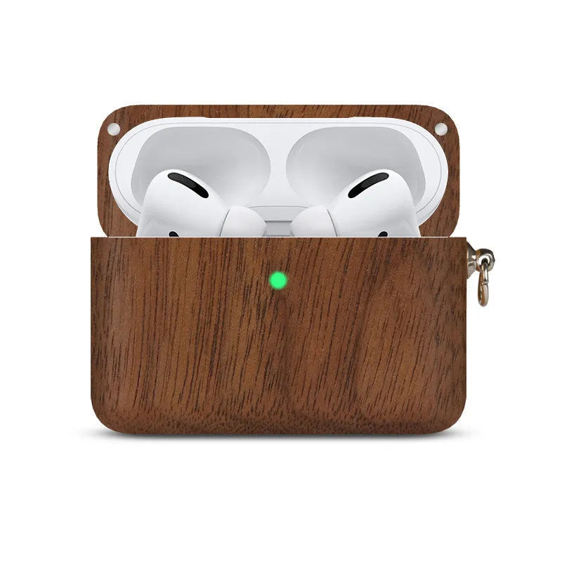 Solid wood Bluetooth earphone sleeve case in bamboo, cherry, huali, maple or walnut with lanyard option.