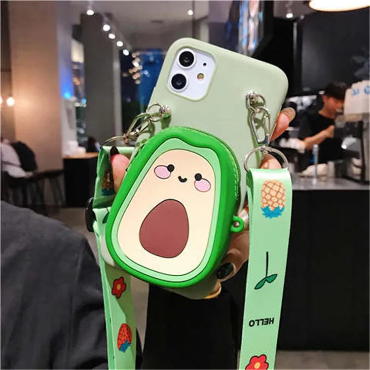 Cartoon camouflage silicone wallet case for Huawei phones in six colour options on a table