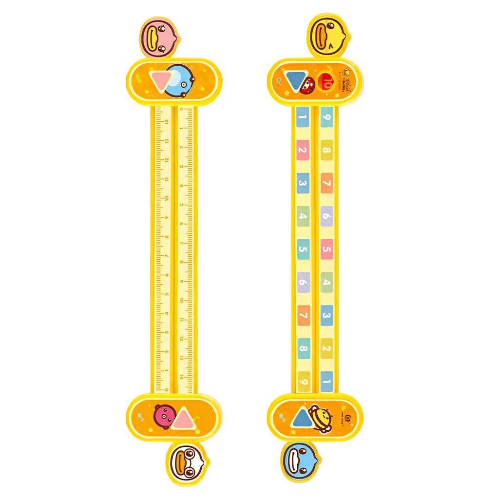Yellow plastic children's digital decomposition ruler for maths learning, 24.5 cm long