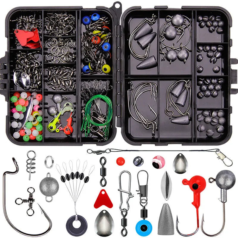 Weihe 257 pieces lure fishhook accessories suit in ABS tackle box for fishing