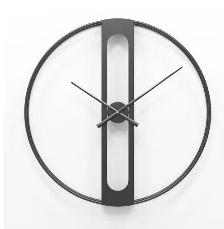 Round metal wall clock with 50 cm diameter in black or gold finish