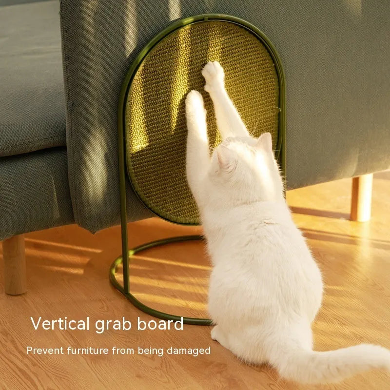 Large sisal cat scratching board with steel frame for indoor cat claw care