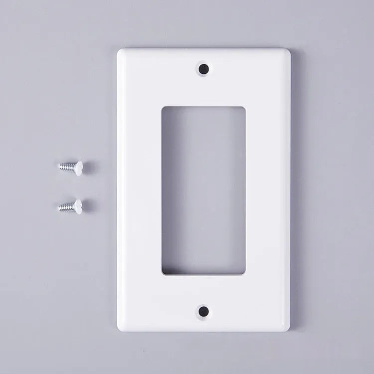 Black plastic wall-mounted socket panel for American standard outlets with surface shell design