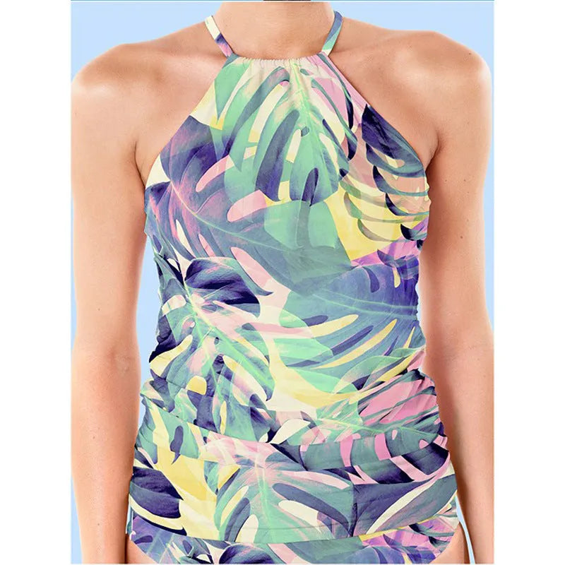 Women's split bikini in polyester fabric, non-sagging design, close tailored fit