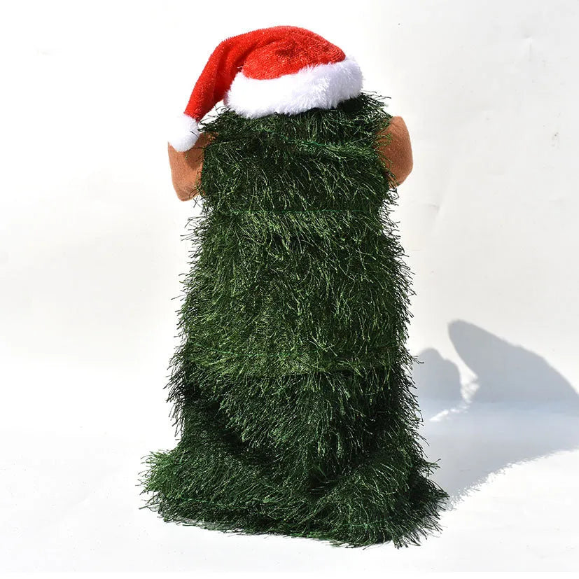 12 inch rotating dance music Christmas Santa toy with plastic and fabric, 26 cm high