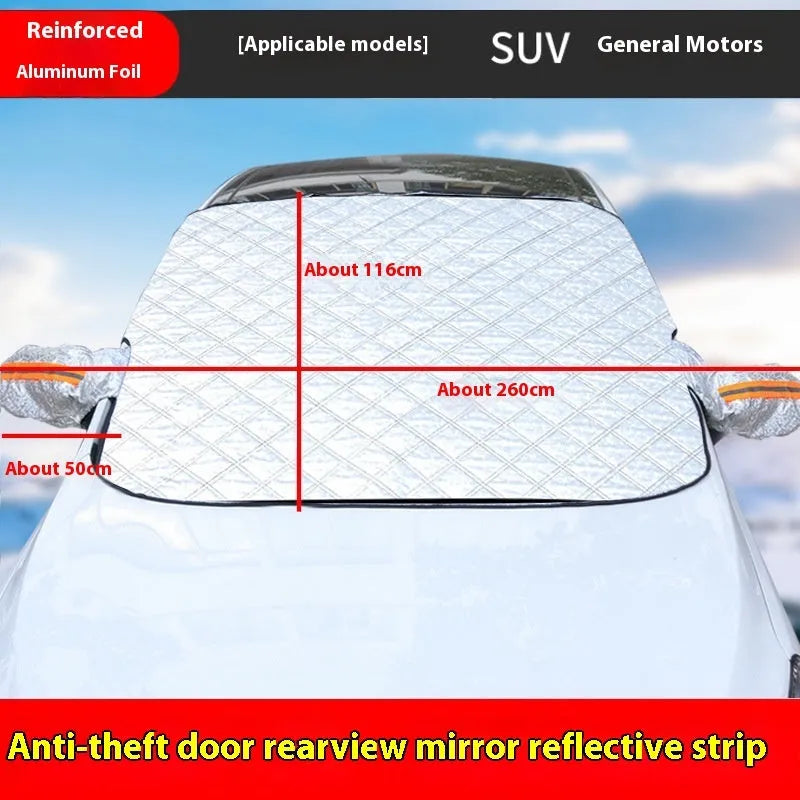SUV car cover with aluminium foil material and reflective edge stripes