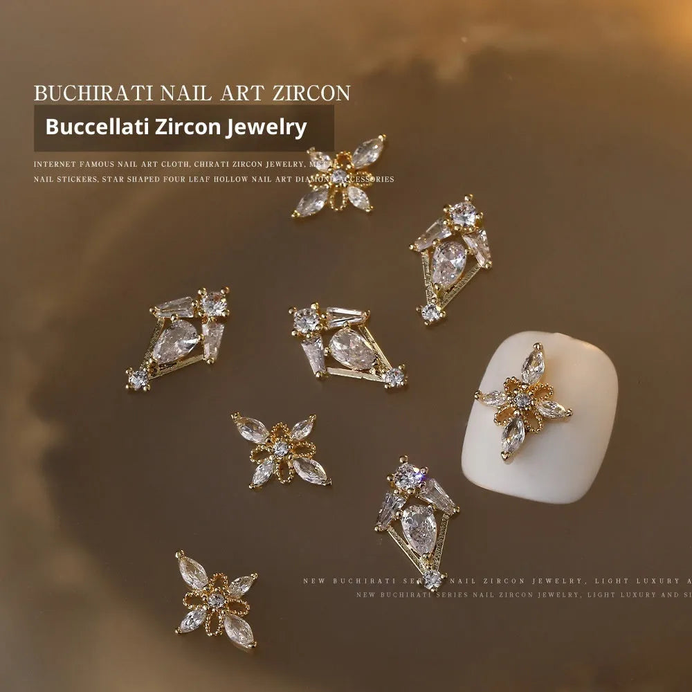 Square zircon nail rhinestone ornament alloy diamond accessory 8x13mm Princess series