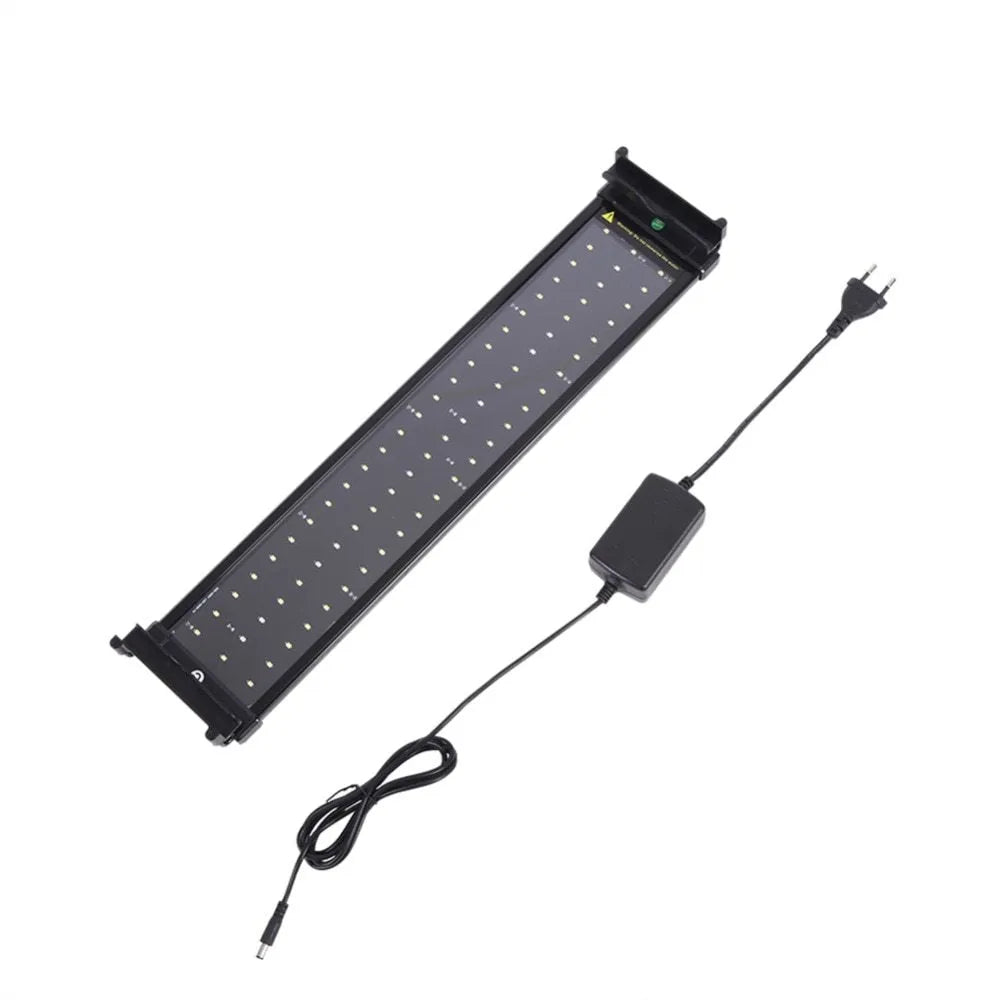Aquarium LED lighting lamp with extendable bracket for freshwater fish tank, 2300 lumens, 8500K