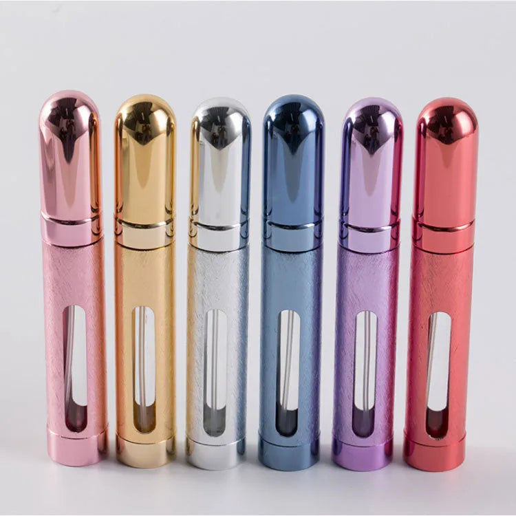 12ml aluminium portable perfume bottle with glass liner in six colour options