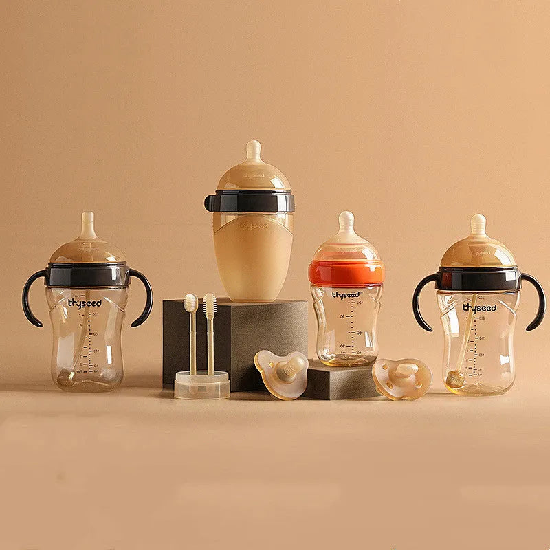 Wide caliber PPSU silicone baby feeding bottle 240ml 300ml with age-stage teat for newborns and toddlers