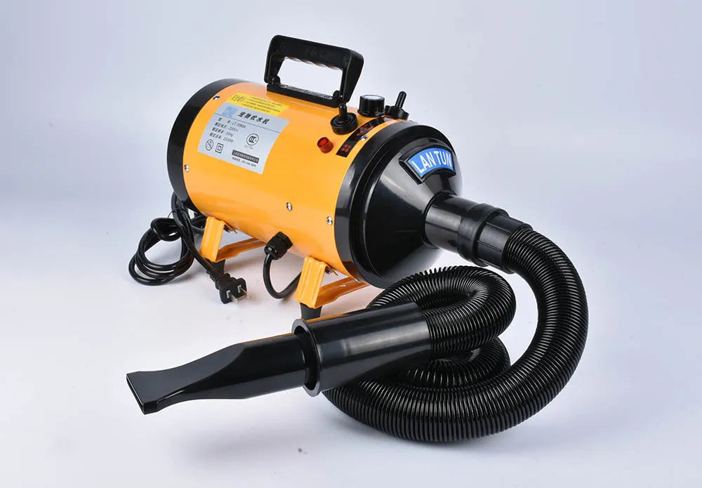 Dog hair dryer in metal housing with 2200W motor, available in Black colour option