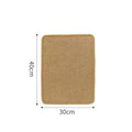 A large and a small sisal blanket cat scratch board with a neutral pastoral design.