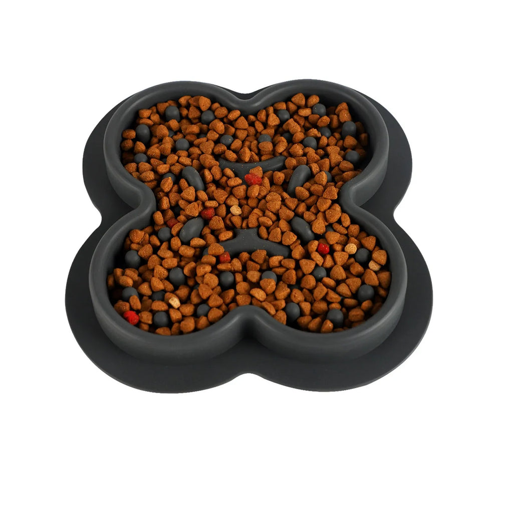 Silicone pet licking pad slow feeder mat in various colours on wooden floor