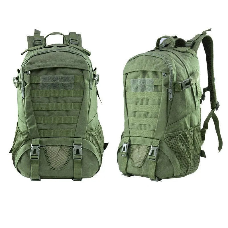 Oxford cloth mountaineering backpack with air pillow belt in khaki colour, 49cm height