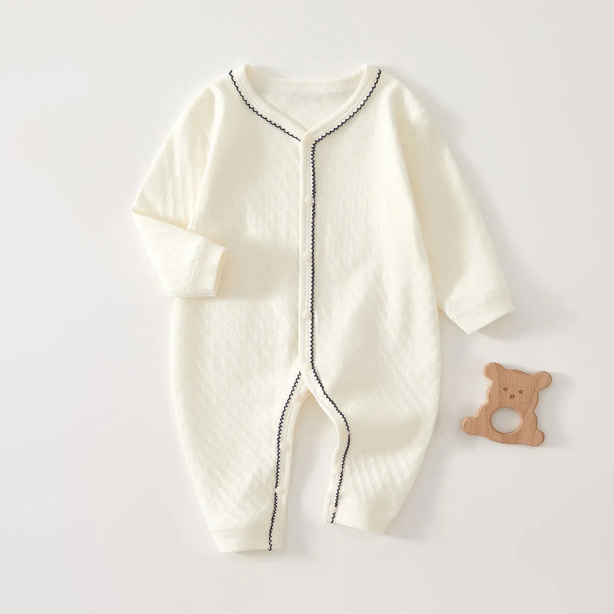 Baby pure cotton printed jumpsuit in red love pattern with long sleeves for spring autumn casual wear