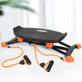 JS101A black mini fitness skiing machine with elastic hand straps for home exercise