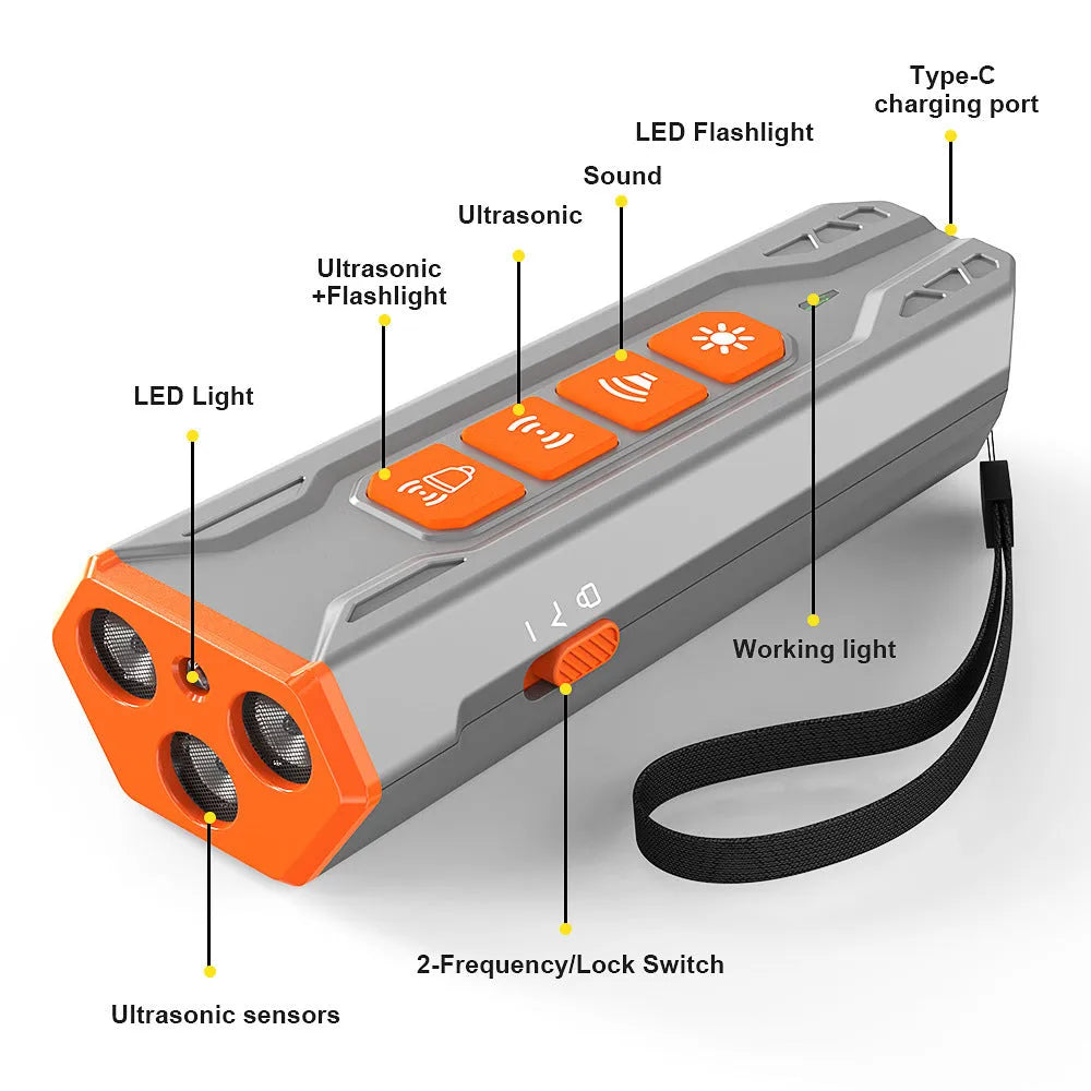 Three Head Ultrasonic Dog Trainer in black and orange colour from Creative Home Lighting