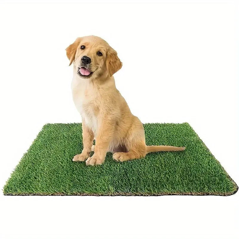 Artificial grass dog toilet training mat with washable base in three size options