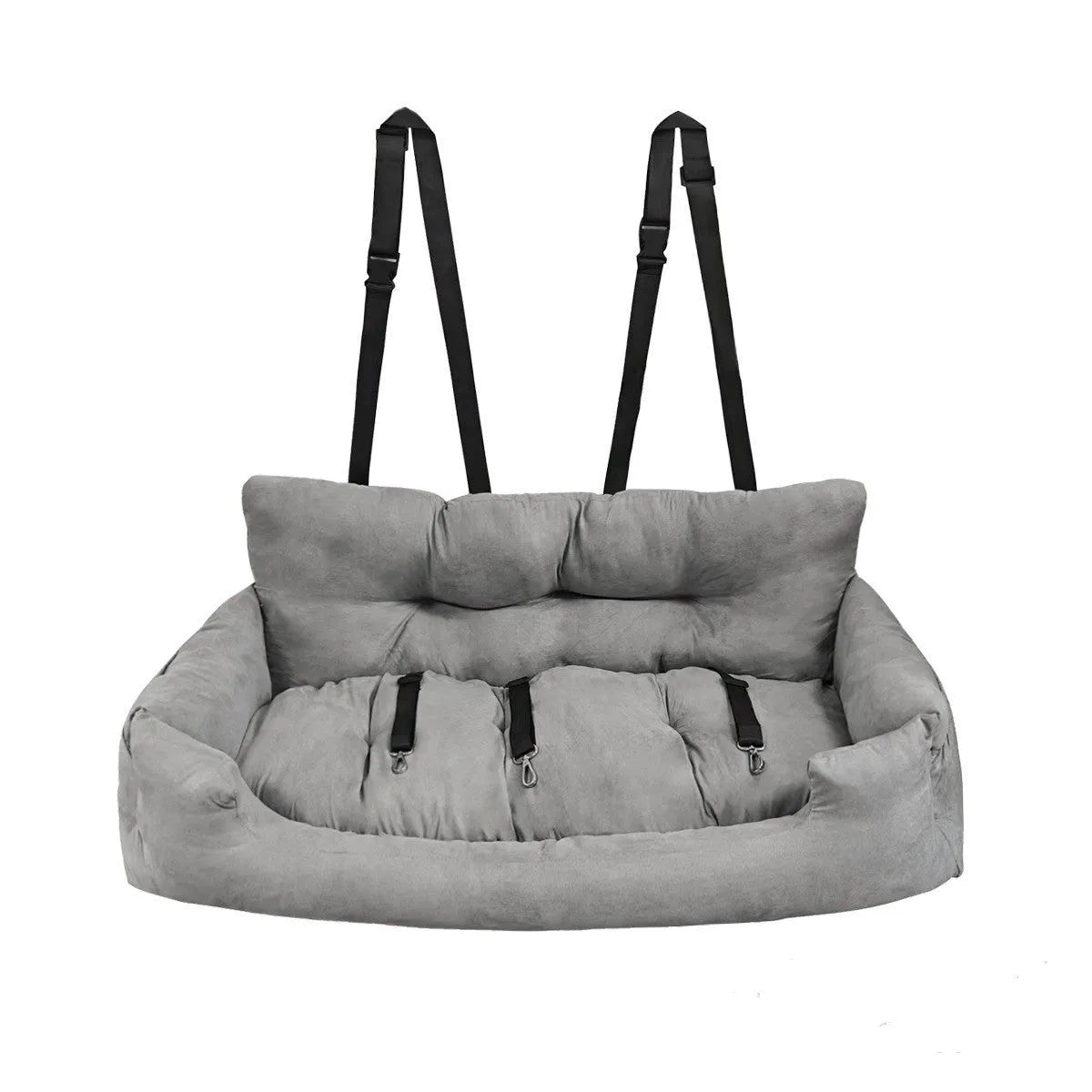 Gray cloth car dog rear trunk double seat pet cushion mat for vehicle interior protection