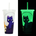 A tall 720ml plastic Halloween-themed cup with a luminous straw, shown in one of six available colours.