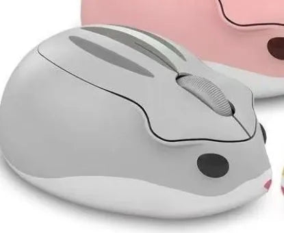 Hamster wireless Bluetooth silent mouse in gray, pink, and yellow colour options