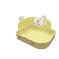 Green rabbit square toilet with bottom mesh for small pets, 29.1cm x 22.5cm x 16cm