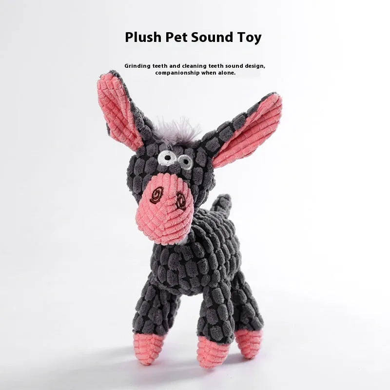 Soft plush puppy chew toy in animal character style for teething relief and companionship