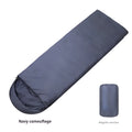 Navy blue envelope camping sleeping bag for adults with hollow cotton fibre filler