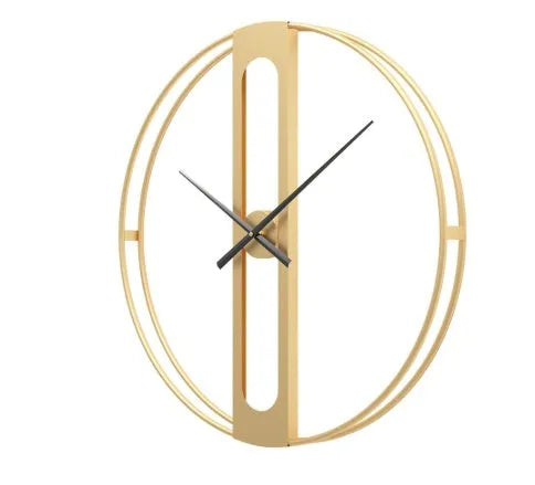 Round metal wall clock with 50 cm diameter in black or gold finish