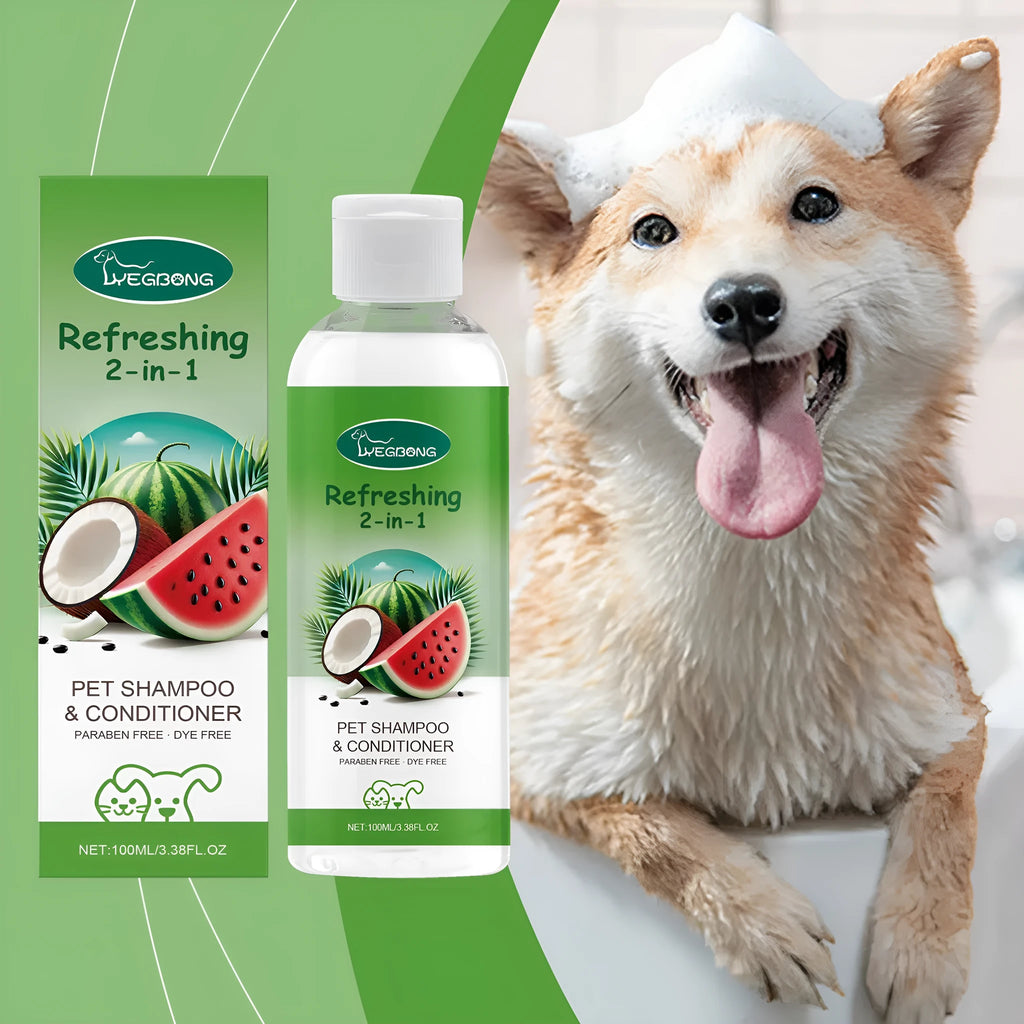 100ml pet 2-in-1 shampoo shower gel bottle with watermelon and coconut extracts
