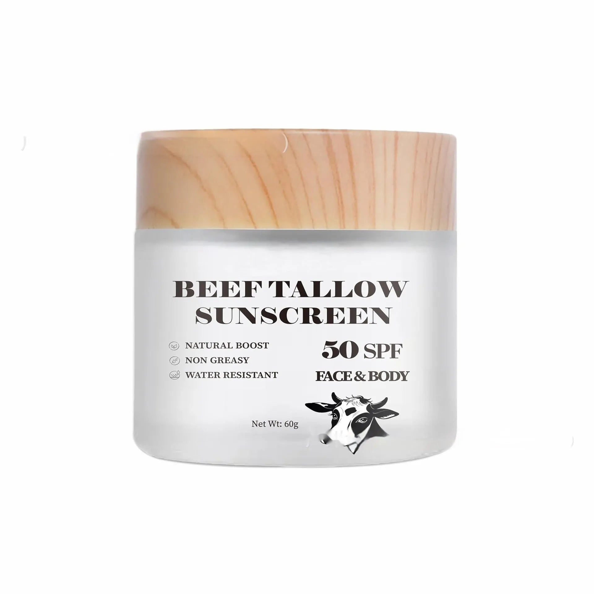 60g tub of beef tallow protective cream for waterproof, non-greasy skin barrier