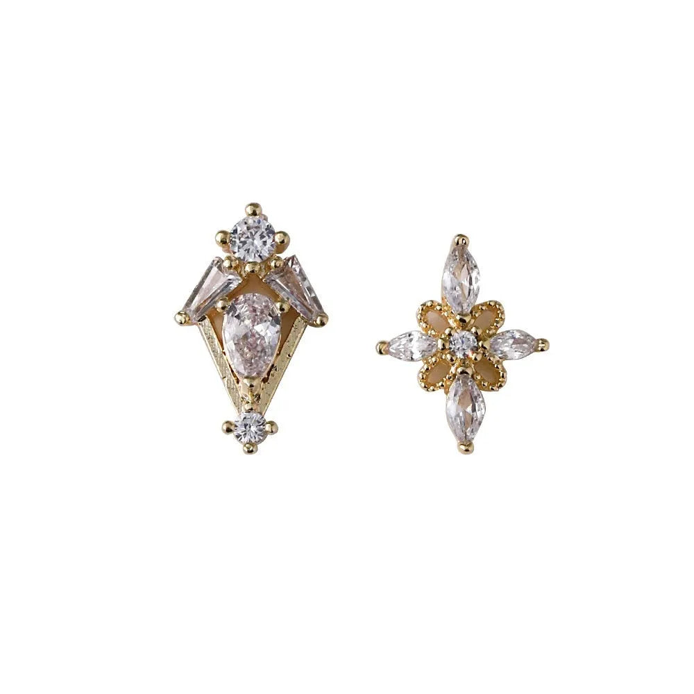 Square zircon nail rhinestone ornament alloy diamond accessory 8x13mm Princess series