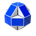 Magic Puzzle Snake brain teaser toy non-toxic plastic twistable small size 5x5x5cm colour white and blue