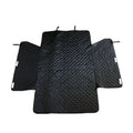 Large black quilted cotton car trunk pet mat 174x190cm with PVC backing for dog travel