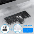 Ultra-thin wireless keyboard and mouse combo set in black with USB receiver and protective cover
