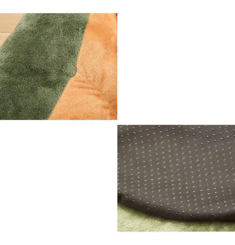 Coffee-coloured cotton pet bed for small medium cats and dogs with padded walls